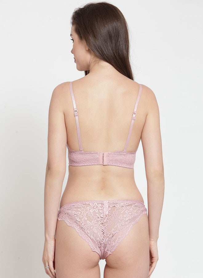 PRIZO Self-Design Lightly Padded Lingerie Set PZ-LS-003-PINK - Image 3